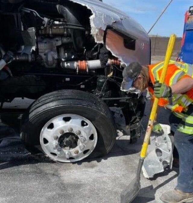 Semi-Truck Accident Causes Big Fuel Spill